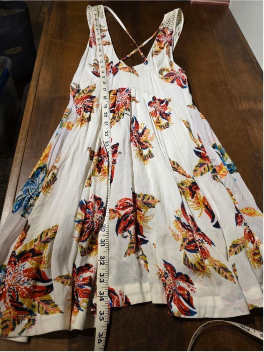 Free People Thought I Was Dreaming Mini Dress XS White Multi-color Floral - Picture 5 of 12